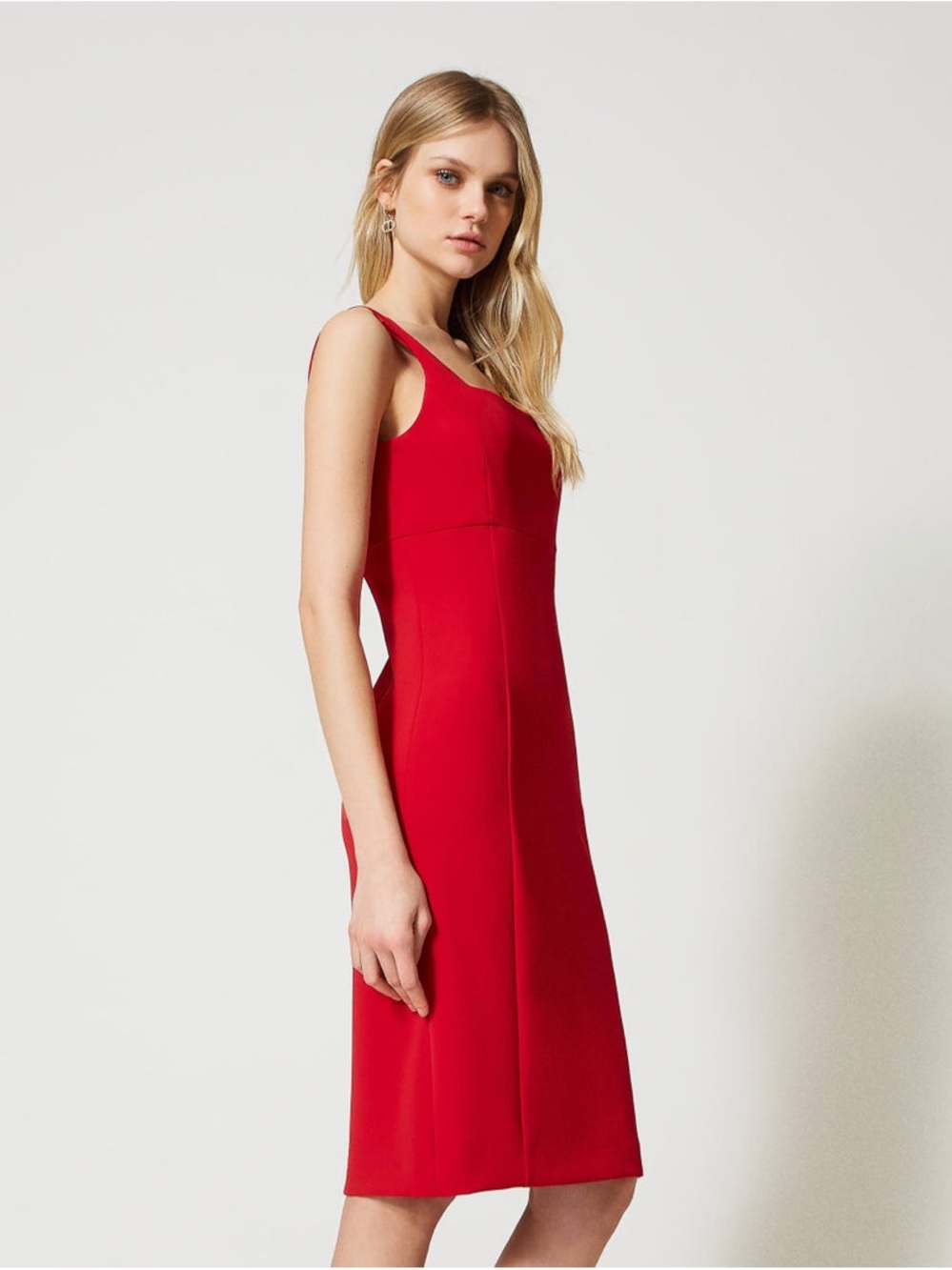 Twinset Classic crepe cady Red fitted dress